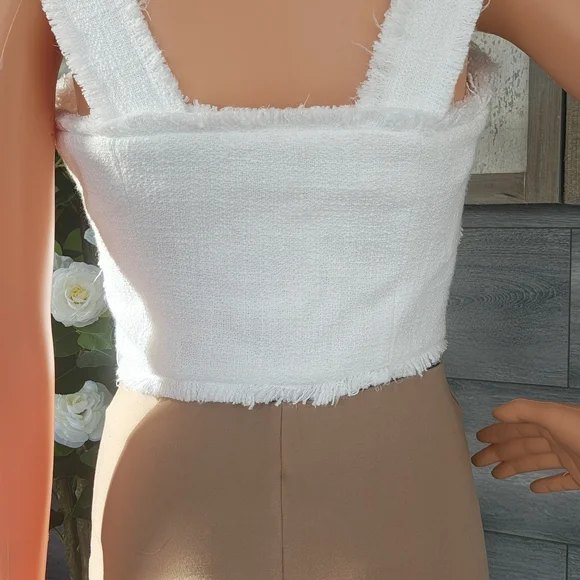 Endless Rose White Tweed Top - Picture 4 of 5